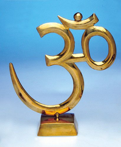 Om stehend aus Messing , 22cm